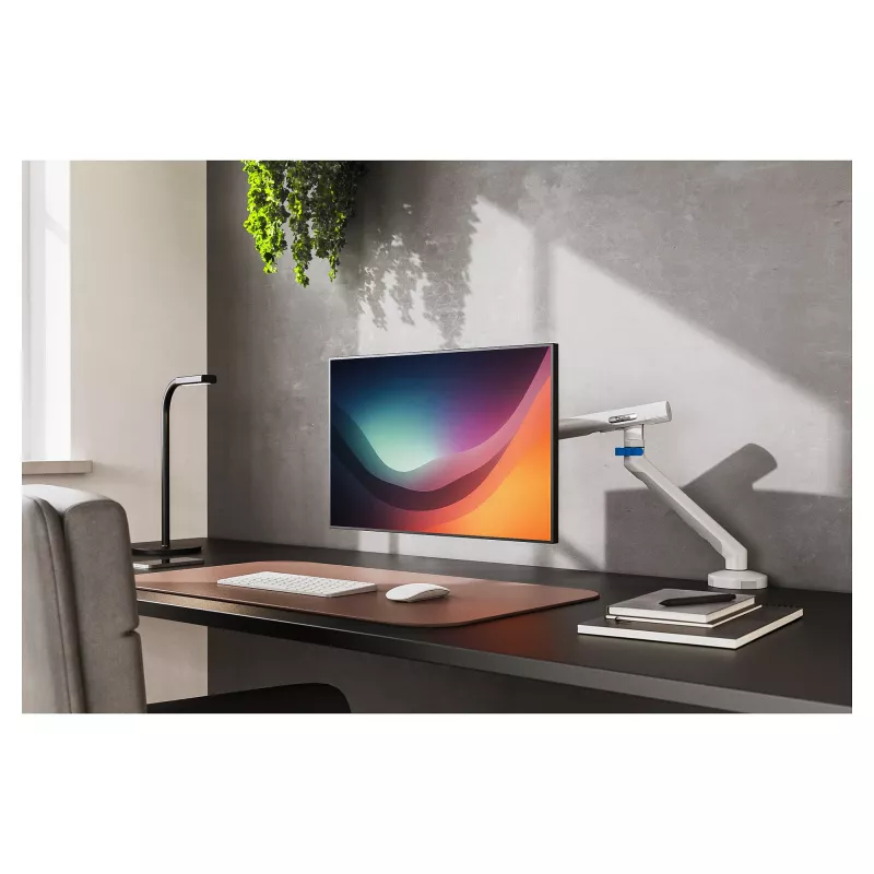 Monitorhalterung DIGITUS Single Design für Bildschirme bis 35 Zoll, Klemme, 10 kg, VESA 75x75–100x100, neigbar -45–90°