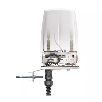 Omnidirektionale Netzwerkantenne QuWireless QuSpot AX12S PoE/LAN, Multiband 0,694–6 GHz, max. Gewinn 3 dBi, weiß