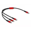 USB-Ladekabel DeLOCK 86710 3-in-1 USB Type-C auf Lightning Micro USB 30 cm Schwarz Rot