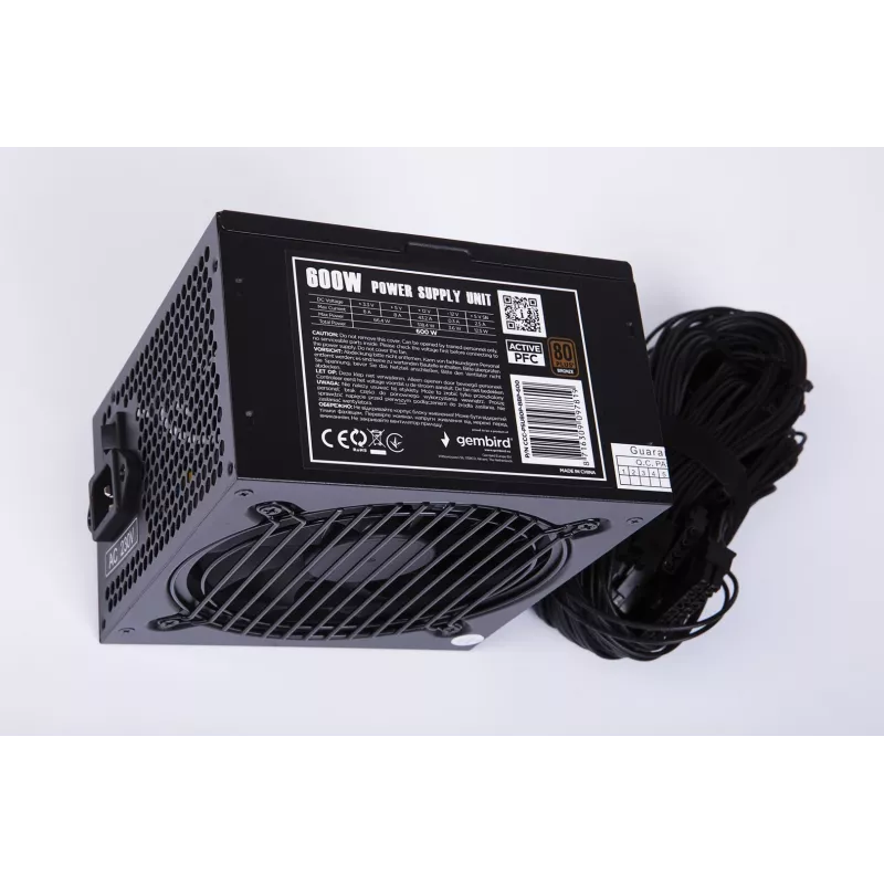 Netzteil ATX 80+Bronze 600W aktiv PFC, 12cm Lüfter