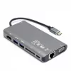 UNITEK uHUB O8+ Kabelgebundener USB 3.2 Gen 1 Type-C Hub, Grau, 100W Power Delivery