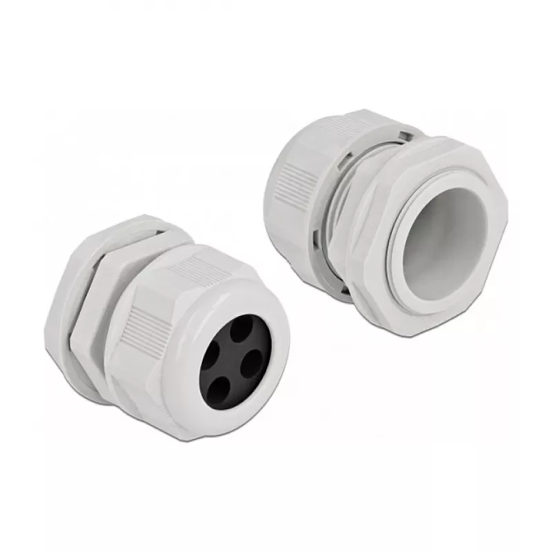 Kabelverschraubung DeLOCK 60384 Grau Kunststoff 2 Stk.