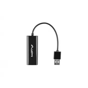 Netzwerkkarte LANBERG NC-0100-01 USB 10 Gbit/s, hot-swap-fähig, Kabel 0,15 m, schwarz