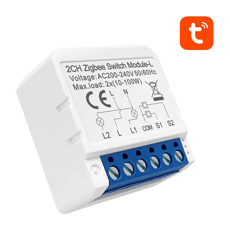 Smart-Schaltermodul Avatto LZWSM16-W2 ZigBee — kein Nullleiter erforderlich, Unterputz-Relay-Modul