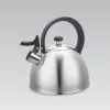 Wasserkocher Maestro MR1302 Edelstahl 2,5 L, induktionsgeeignet, Klappdeckelpfeife, schwarzer Griff