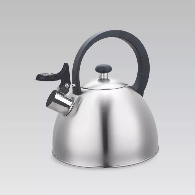 Wasserkocher Maestro MR1302 Edelstahl 2,5 L, induktionsgeeignet, Klappdeckelpfeife, schwarzer Griff