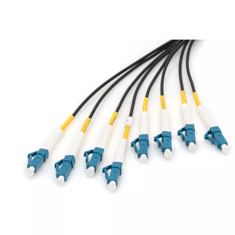DIGITUS Vorkonfektionierte Fibre Optic Universal Breakout Kabel, Singlemode OS2, 8 Fasern, LC/UPC - LC/UPC