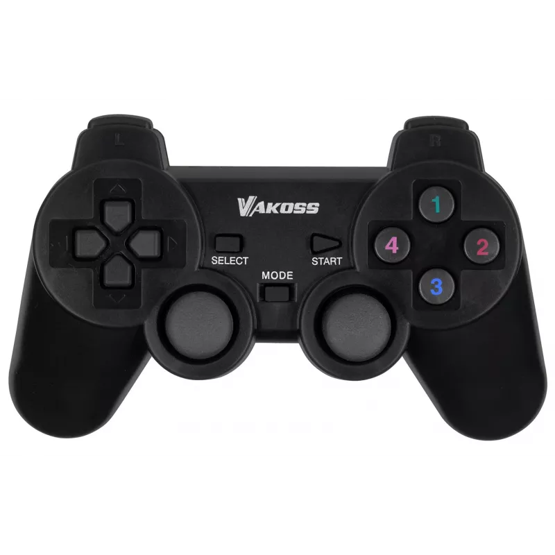 Gamepad VAKOSS GP-3925BK Schwarz kabellos RF analog/digital für PC und PlayStation 3, 12 Tasten, 2,4 GHz, Nano-Empfänger
