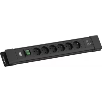 Bachmann Power Strip CONNECTUS 6xUTE 1x switch 1xUSB A/C 22W 2,0m CEE7/7 (BM005941)