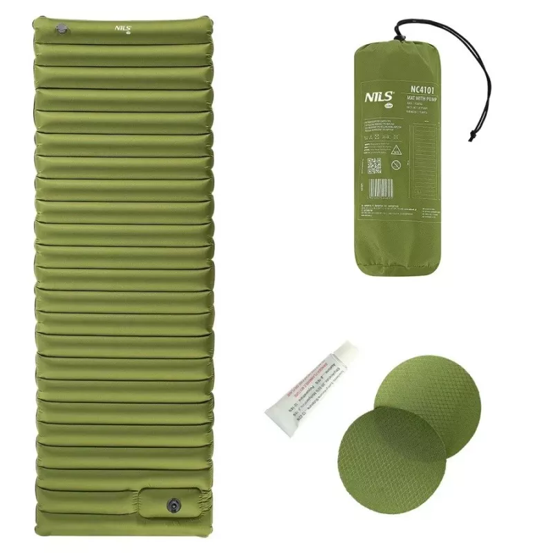 Touristenmatte mit eingebauter Pumpe NILS Camp NC4101 grün