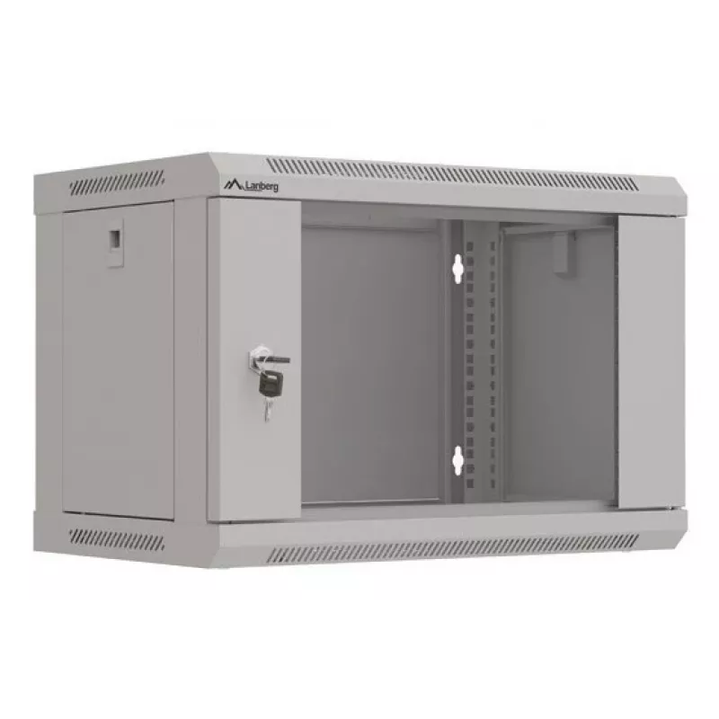 Rack-Montageschrank LANBERG WF03-5306-10S 19 Zoll 6U grau mit Glastür
