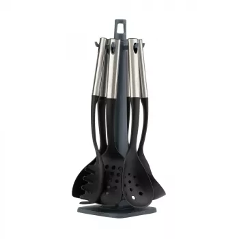 Küchenutensilien-Set JATA HACC4624 7-tlg. Schwarz Edelstahl Hitzebeständig bis 210 °C