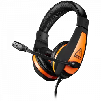 CANYON Star Raider GH-1A, Gaming-Headset 3,5-mm-Klinke mit verstellbarem Mikrofon und Lautstärkeregelung, mit 2-in-1-3,5-mm-Adapter, Kabel 2 m, Schwarz, 0,23 kg