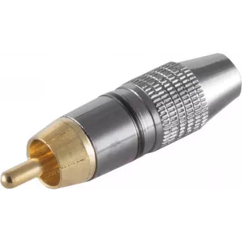 Cinch-Stecker ShiverPeaks 52024-S, vergoldet, schwarze Ausführung