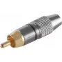 Cinch-Stecker ShiverPeaks 52024-S, vergoldet, schwarze Ausführung