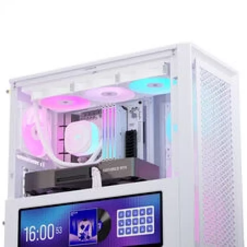 Corsair FRAME 4000D LCD RS PC-Gehäuse, Midi-Tower, ATX, ARGB, gehärtetes Glas - Weiß