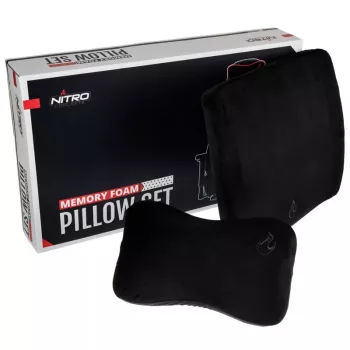 Memory Foam Pillow Set nitro concepts NC-PST-MF-001 — Schwarz, ergonomische Memory-Schaum-Stützkissen (Set)