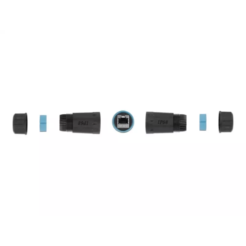 Netzwerkkabel DeLOCK 86693 RJ45 auf RJ45 Cat.6A wasserdicht Schwarz