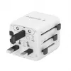Universeller Reiseadapter GEMBIRD TPA-INT-01-W — Eingang 100–250 V, Typ-G-Stecker, kompakte Abmessungen 84×56×85 mm