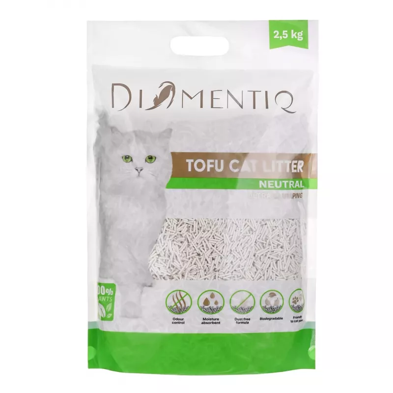 DIAMENTIQ Tofu Neutral Ultra klumpend - pflanzliche Streu - 2,5 kg