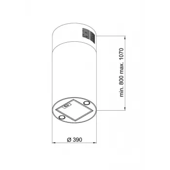 Dunstabzugshaube MAAN Elba 2 39, Aluminium-Fettfilter, elektronische Steuerung mit Anzeige und Fernbedienung, glänzendes Gold, Ø390 mm