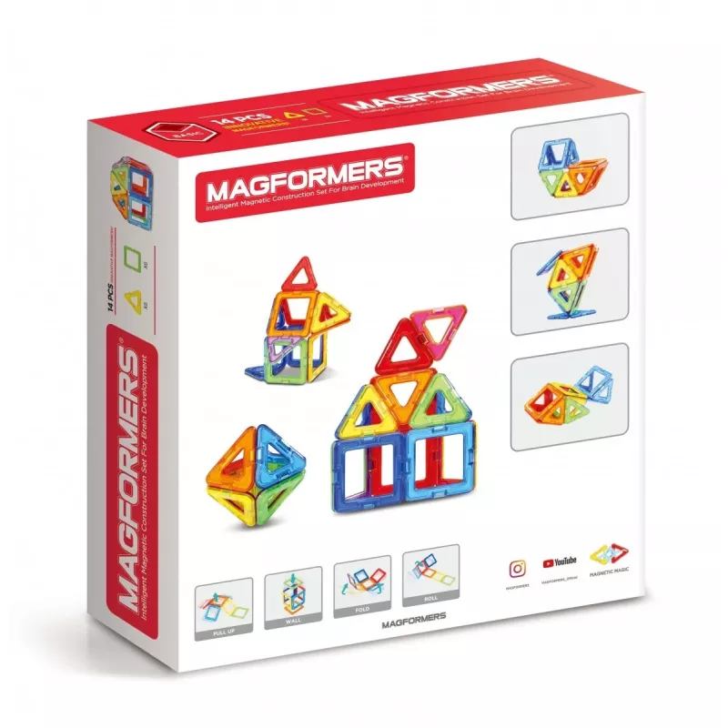 Magnetisches Bauset MAGFORMERS 14-teiliges Set — 14 magnetische geometrische Bausteine