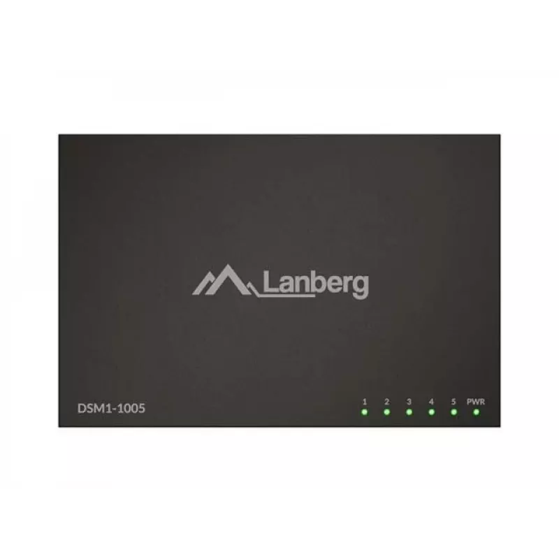 LANBERG DSM1-1005 Netzwerk-Switch 5x 1 Gb/s unmanaged Desktop, Metallgehäuse, 12V