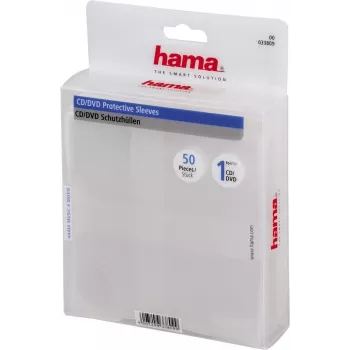 Hama CD/DVD-Schutzhüllen, 50er-Pack 50 Discs Transparent