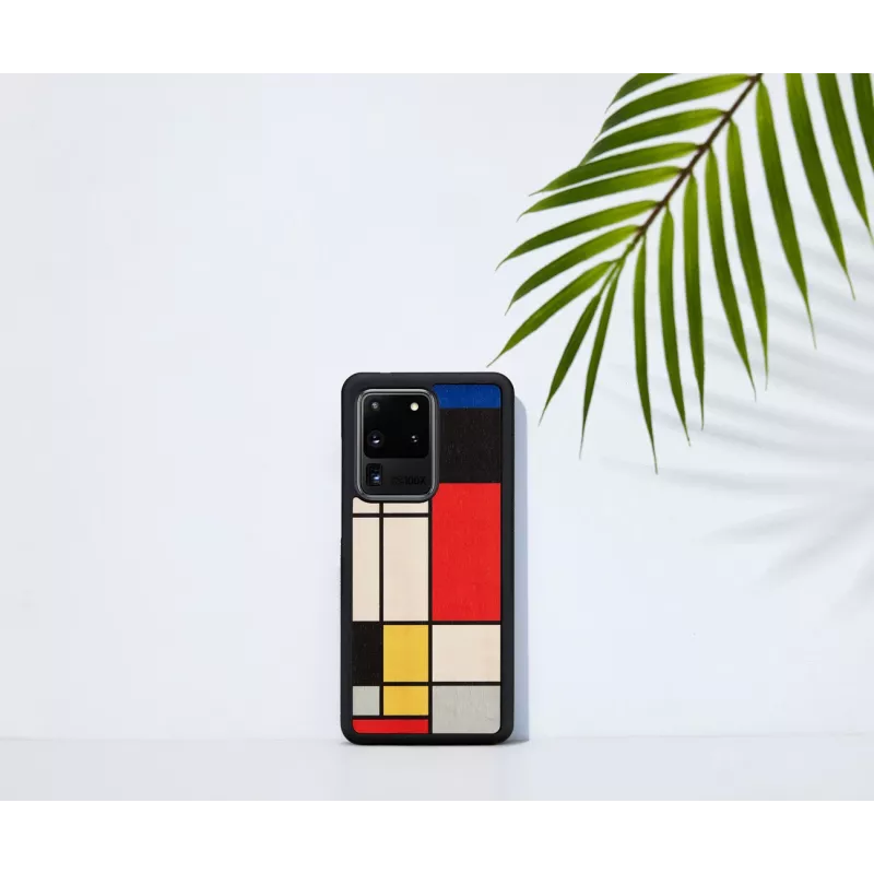 Handyhülle man and wood für Galaxy S20 Ultra — Holz schwarz Schutzhülle