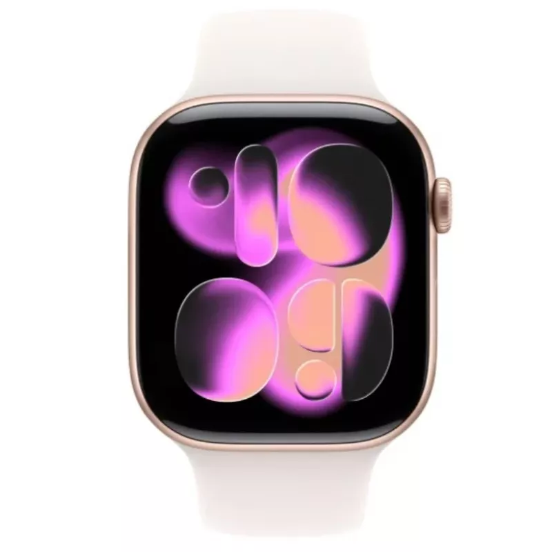 Apple Watch Series 11 GPS 46mm Roségold Aluminiumgehäuse mit Light Blush Sportarmband S/M