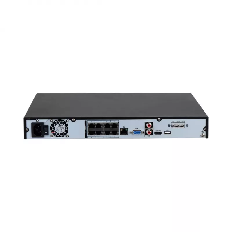Netzwerk-Videorekorder DAHUA NVR4208-8P-EI – 8-Kanal-NVR mit 8 PoE-Ports, 180/256 Mbit/s Bandbreite, 16 TB max. Speicher
