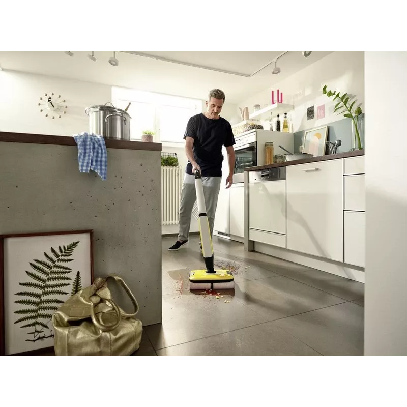 Kärcher FC 7 Cordless Electric broom Battery Dry&wet Bagless Silber, Gelb