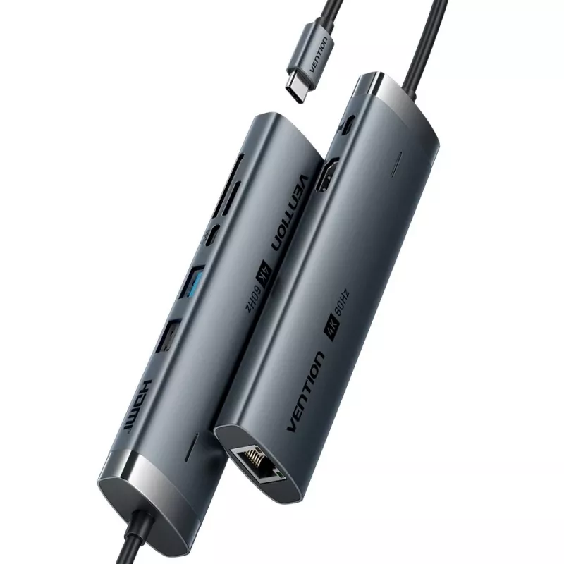 Vention USB-C 8-in-1 4K 60Hz 100W Dockingstation
