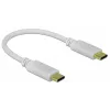 Delock - USB-C-/Stromkabel - 24-poliger USB-C-Stecker auf 24-poligen USB-C-Stecker - 5 A - 15 cm - USB-Stromversorgung (100 W), unterstützt Power Delivery 2.0 - Weiß (85357)