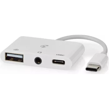 Nedis CCGB64790WT01 Laptop-Dockingstation & Port-Replikator Kabelgebunden USB 2.0 Typ-C Weiß (CCGB64790WT01)