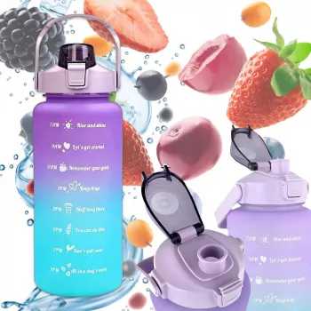 Extralink Motivational Bottle, Wasserflasche, 2000 ml, Lila-Blau, BUT-992