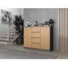 Kommoden top e shop Topeshop 2D4S ANT/ART BA KPL — 4 Schubladen, Anthrazit/Eiche, 1200×400×970 mm, Spanplatte