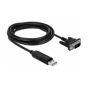 Serielles Kabel DeLOCK 66282 Schwarz 1,8 m RS-232 USB Typ-A