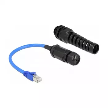 Netzwerkkabel DeLOCK 66809 Schwarz Blau 0,25m Cat6 SF/UTP