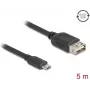 USB-Kabel DELOCK 81521 — USB 2.0, Micro‑USB B auf USB A, 5 m, schwarz