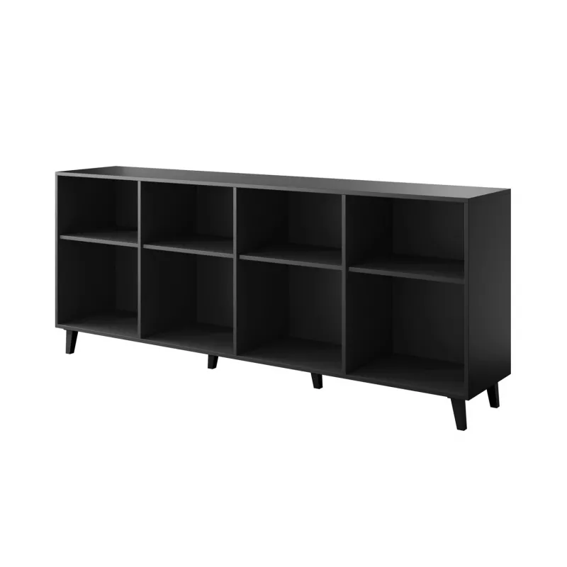 BARI Kommode 200x42x82 schwarz matt