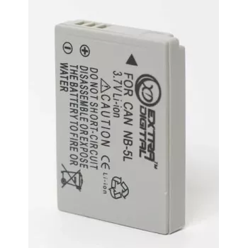 Wiederaufladbarer Akku Extra Digital NB-5L 3,7 V 1000 mAh für kompatible Kompaktkameras und Geräte