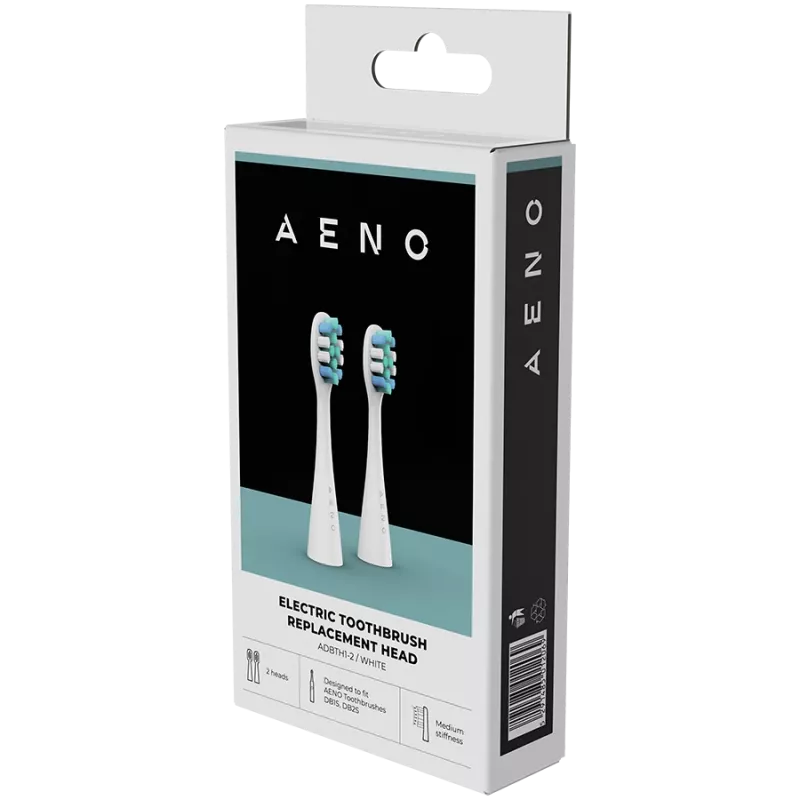AENO Ersatzbürstenköpfe, Weiß, Dupont-Borsten, 2 Stück im Set (für ADB0001S/ADB0002S)