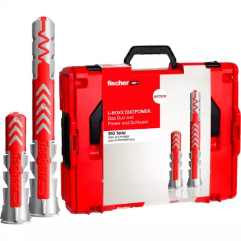 L-BOXX 102 DuoPower, Universal-Dübel Hellgrau/Rot, 910-teilig