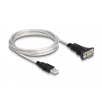 DeLOCK 63465 Serielles Kabel Schwarz Transparent 1,8 m USB Typ-A DB-9