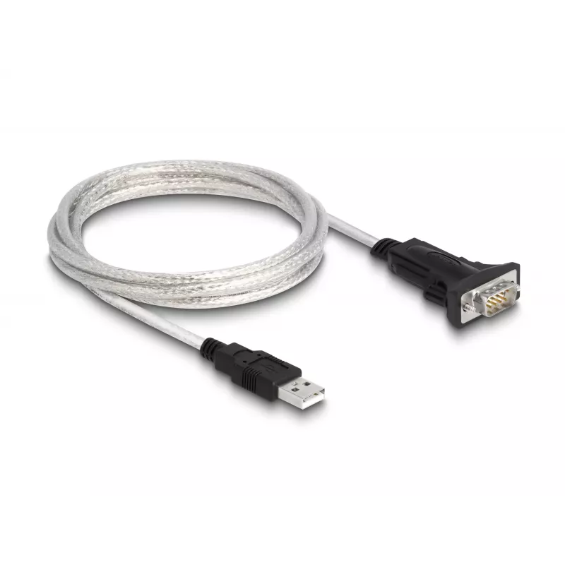 DeLOCK 63465 Serielles Kabel Schwarz Transparent 1,8 m USB Typ-A DB-9