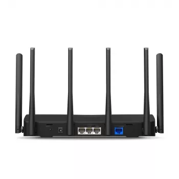 Tischrouter MERCUSYS MR47BE — Tri‑Band Wi‑Fi 7 (2,4/5/6 GHz), 9300 Mbit/s, 3× RJ‑45, 2,5GbE, 6 externe Antennen