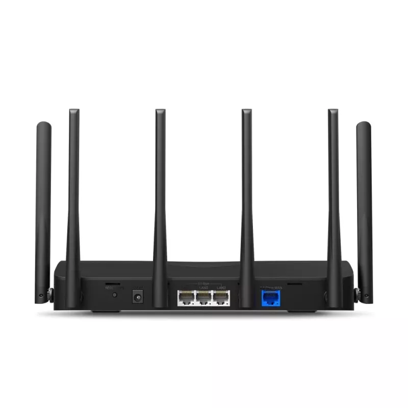 Tischrouter MERCUSYS MR47BE — Tri‑Band Wi‑Fi 7 (2,4/5/6 GHz), 9300 Mbit/s, 3× RJ‑45, 2,5GbE, 6 externe Antennen