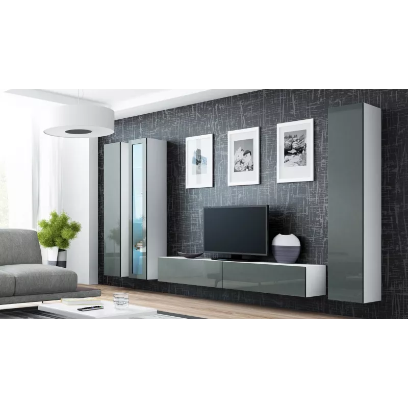 Cama Vitrine VIGO '180' 180/40/30 weiß/grau glänzend