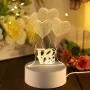 Nachtlampe Extralink HOME 3D Optische Illusion Vier Herzen USB Nachttischlampe